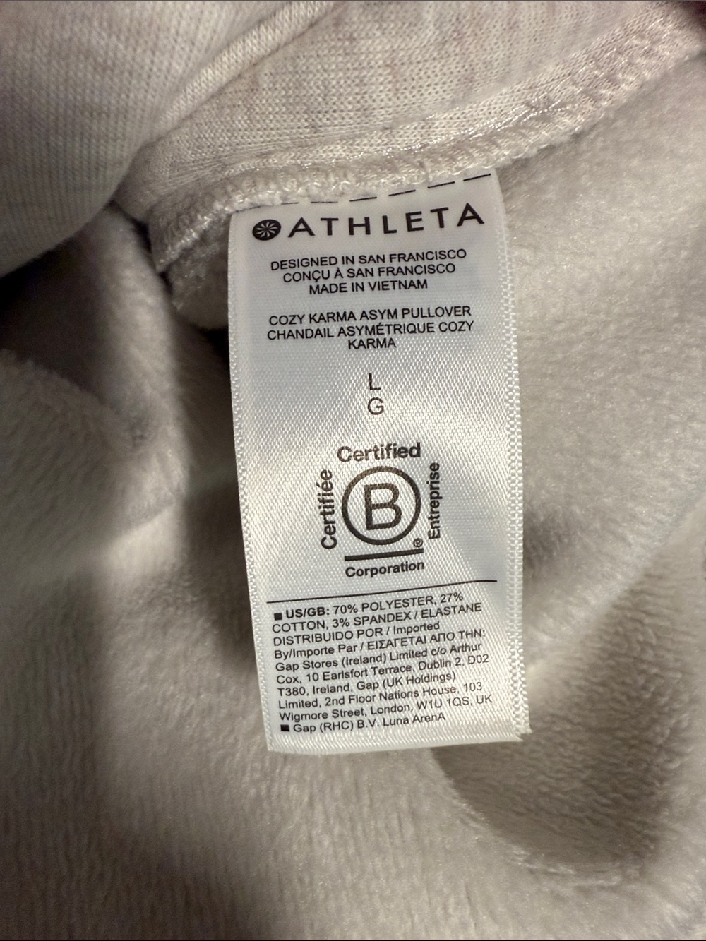 Athleta Women’s Gray Pullover Top With Asymmetrical Zipper And High Collar - Picture 8 of 9
